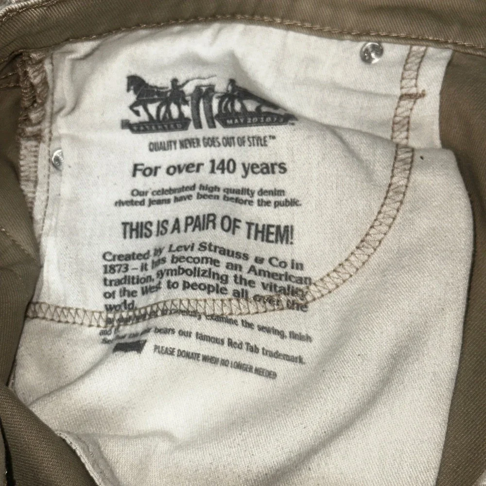 Levis 511 Slim Fit Khaki Tan Pants Mens 38x34 Stretch Chino Jeans 5987
